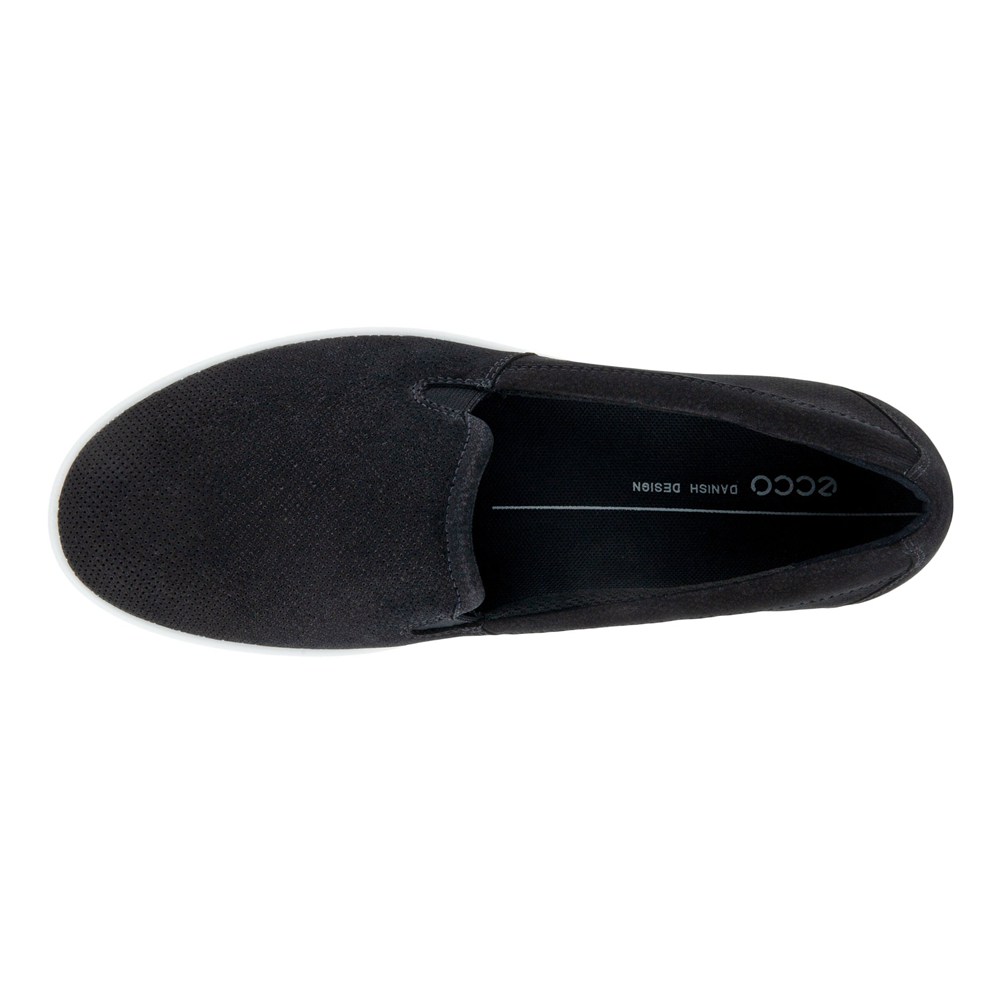 ECCO Womens Loafer Black - Barentz Slip-On - HIM-082345